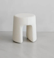 Offres Spéciales Design moderne personnaliser tissu changement de chaussures pied tabouret Villa maison salon rond Pouf pouf chambre maquillage chaise