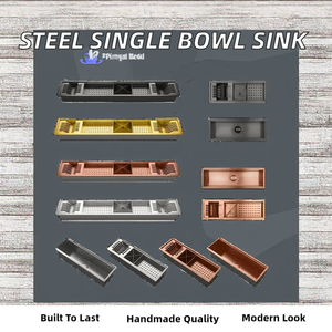 <span class=keywords><strong>Lavello</strong></span> da Cucina Rettangolare <span class=keywords><strong>Piccolo</strong></span> a Vasca Singola in Acciaio Inossidabile 304 Spazzolato a Quattro Fori, Fatto a Mano, per il Mercato Brasiliano - Fabbrica Samtou - Product Image 2