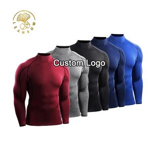 Camisetas de Compresión Casuales para Hombre, Ropa Deportiva para Gimnasio, Fabricante de Ropa Deportiva Personalizada, Camiseta de Manga Larga con Cuello Alto - Product Image 1