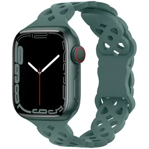 中空彫刻デザインストラップAppleWatch用シリコンウォッチバンド41mm 45mm 49mm iWatch用マルチカラーバンド8 7 6 5 SE Ultra