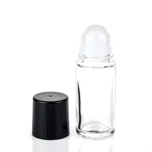 Botol Roller Kaca Bening 50Ml, Botol Roll-On Deodoran Buram 30Ml Botol Kosong Dapat Diisi Ulang Perjalanan DIY
