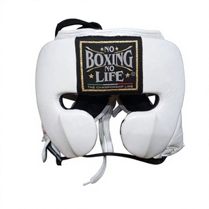 Protector de Cabeza de Boxeo OEM No Boxing No Life, Hecho de Cuero Vacuno Genuino, Duradero, Protector, Ajustable, Transpirable y Seguro - Product Image 1