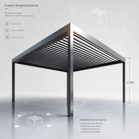 Pergola de jardin en aluminium composite, télécommandée, pour spa extérieur, kit de pergola de patio