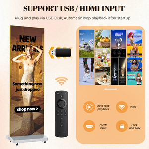 MWE USA magazzino 80 pollici P1.86 GOB pieghevole portatile Wireless LED Poster Digital Signage con CMS per l'affitto di eventi espositivi - Product Image 4