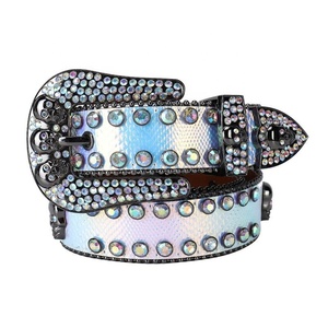 Cintura da donna in pelle PU con strass in lega, fibbia a teschio, stile Hip Hop Punk, personalizzata, di tendenza, alla moda, <span class=keywords><strong>Baita</strong></span> Manufacturer - Product Image 1