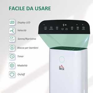 EASYCOMFORT Deumidificatore Da 20L 3 Modalità E 2 Velocità Timer 24h Design Silenzioso 33.5x23x57cm Bianco - Product Image 3