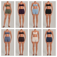 Ensemble de yoga et fitness pour femmes avec logo personnalisé, soutien-gorge de sport à bretelles réglables, short de course taille haute, ensembles de fitness pour femmes