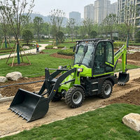 PENGIRIMAN GRATIS Mini Backhoe Loader Kabin Tertutup 2 Ton Mesin Penggali Diesel