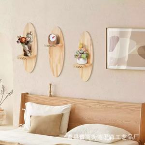 Wooden <b>Wall</b> <b>Mounted</b> <b>Shelf</b> Oval Shape Solid Wood Plant Rack For Bedroom Living Room Display - Product Image 2