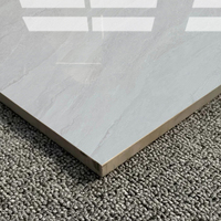 Carreaux de sol en céramique Baldosa Piso Ceramic O 600x600mm gris clair marbré, en porcelaine, pour salle de bain minimaliste lumineuse, balcon