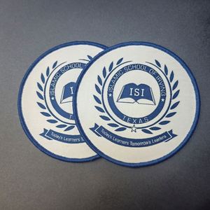 Wholesale Colorful Custom Iron-On Woven Patches High Quality Eco-Friendly Circle Design for Hats and Garments - Product Image 2