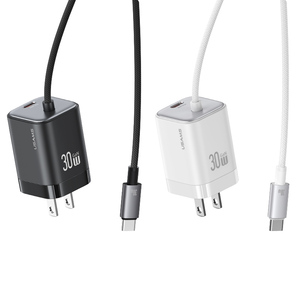 USAMS CC271 <span class=keywords><strong>Chargeur</strong></span> mondial Android <span class=keywords><strong>30W</strong></span> GaN double <span class=keywords><strong>USB</strong></span> Type <span class=keywords><strong>C</strong></span> <span class=keywords><strong>Chargeur</strong></span> <span class=keywords><strong>30W</strong></span> pour <span class=keywords><strong>Apple</strong></span> 16 15 Pro Max - Product Image 1