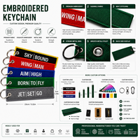 Gantungan Kunci Bordir Custom dengan Logo, Kain Tahan Lama, Jahitan Premium, Gantungan Kunci Pribadi untuk Penerbangan & Sepeda Motor