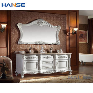 Meja rias kamar mandi, set lengkap klasik mewah, kabinet kamar mandi kayu polos antik gaya Perancis Italia Eropa Amerika - Product Image 2