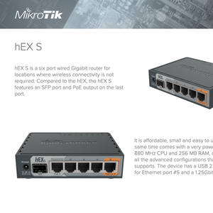 Nouveau routeur Mikrotik RB760iGS HEX S avec fonction modem, 2 antennes externes, sécurité WEP/WPA, Wi-Fi double bande 802.11ax, réseau QoS - Product Image 6
