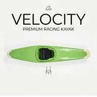 Kayak de Course Vert LLDPE Optimisé pour Compétition, Canoë de Tourisme, Bateau Individuel pour Passager Unique en Mer – Vente en Gros