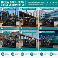 Groupe électrogène diesel Weichai WP6D132E200 100 kW 125 kVA de type ouvert à prix abordable, monophasé/triphasé 50/60 Hz pour l'alimentation industrielle minière