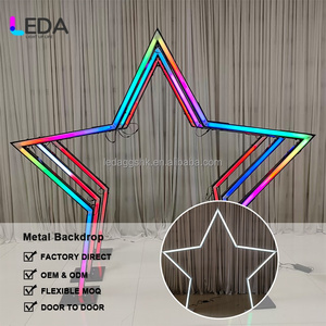 ฉากหลังไฟ LEDA รูปดาวห้าแฉก RGB สำหรับงานปาร์ตี้สมัยใหม่ โครงเหล็กถอดประกอบได้สำหรับงานแต่งงาน - Product Image 4