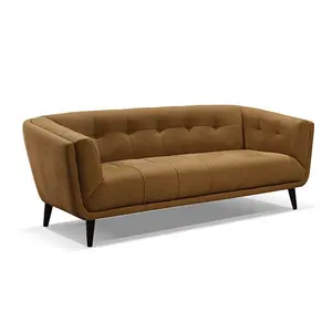 Minimales europäisches Design Klassisches echtes Wildleder gewebe im antiken Stil Wohnzimmer Chesterfield Sofa