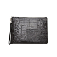 Sacs à main luxueux haut de gamme en cuir de crocodile véritable de créateur pour hommes, pochettes, sacs à main de marque de luxe pour hommes