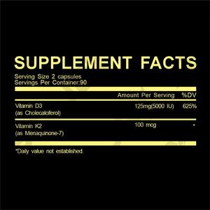 כמוסות ויטמין K2 <span class=keywords><strong>D3</strong></span> של JBY לבריאות העצם וספיגת סידן, תוסף תזונה K2 <span class=keywords><strong>D3</strong></span>, כמוסות ויטמין <span class=keywords><strong>D2</strong></span> - Product Image 2