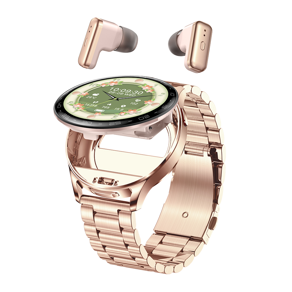 T97 2 in 1 Women SmartWatch with Wireless Earbuds Waterproof BT Call Sleep Monitor BT Headset Men Relojes Smart Watch