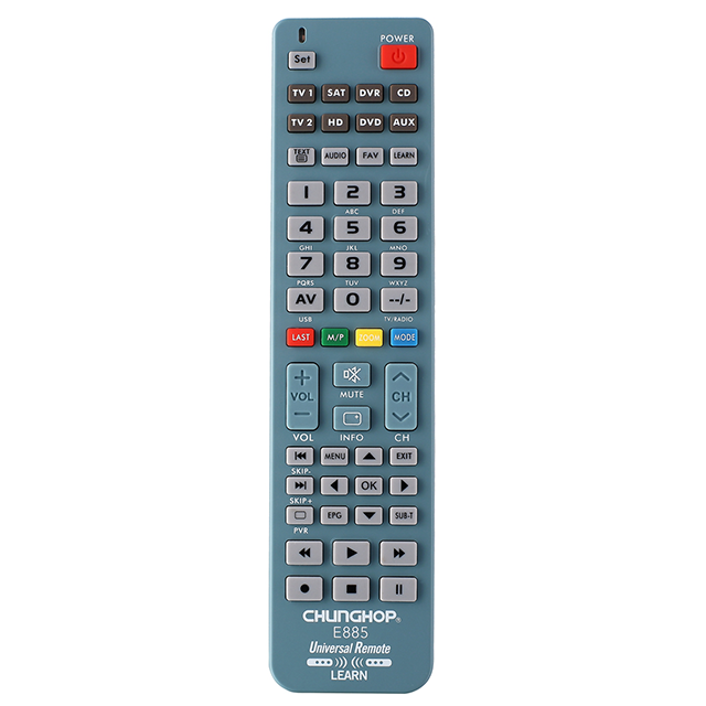 Chunghop E885 OEM Manufacturer LED LCD HDTV Remote Control Universal IR Remotes with Learning Functions