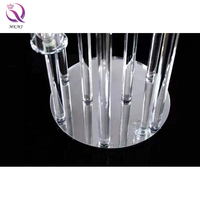 Tempat Lilin Kristal 10 Lengan, Semua Jelas Pernikahan Candelabra Meja Centerpieces Bunga Berdiri untuk LED/Membakar Lilin