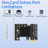 Tarjeta de Expansión Lekuo Ultra-Rápida PCIe a Doble SATA 6Gbps con Chip ASM1061, Multiplicador de Puertos con Protocolo AHCI para Actualización de SSD/HDD
