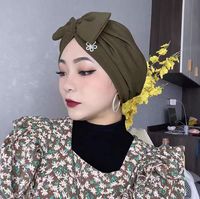 Turbante Musulmán con Lazo Grande para Otoño e Invierno, Gorro con Diadema Estilo Indio