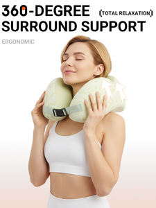 Oreiller de voyage réglable en mousse à mémoire de forme Oeko-Tex en U Oreiller de cou portable rafraîchissant pour voiture, bureau, maison, logo, camping - Product Image 3