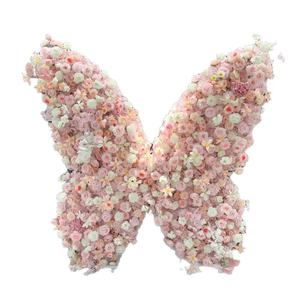 Arrangement de fleurs artificielles en forme de papillon rose pour la décoration de fond de scène de mariage - Product Image 1