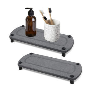 Support de savon pour comptoir de salle de bain, plateau à séchage rapide en diatomite, tapis de séchage pour vaisselle avec pieds en acier inoxydable - Product Image 4