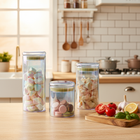 Ensemble de bocaux de rangement en verre irisé avec couvercle hermétique, contenants alimentaires empilables pour bonbons, biscuits et organisation de la cuisine