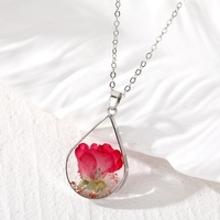 Kalung Bunga Mawar Boho Grosir untuk Wanita, Kalung Bunga Daisy Mawar Kering Vintage