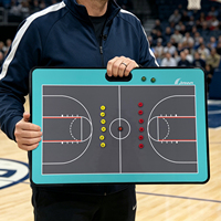 Tableau tactique d'entraîneur de basketball avec poignée, portable, effaçable à sec, pour l'analyse des matchs de basketball