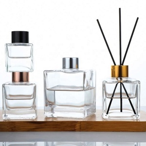 Square Flameless Aromatherapy Bottle Ornament Transparent <b>Diffuser</b> Glass Bottle Indoor <b>Room</b> Rattan Fragrance Empty Bottle - Product Image 5