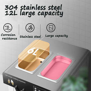 Machine à crème glacée molle au chocolat au lait à 3 saveurs, commerciale, 780 W, temps de congélation de 15 minutes - Product Image 4