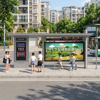Meubles urbains pour abri de bus intelligent avec signalisation et écran publicitaire