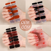 Autocollants pour ongles à 16 doigts, vente chaude, style européen et américain, 3D, enveloppants, imperméables, poudre onyx, film brillant pour ongles, directement de l'usine