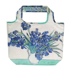 Bolsa de compras plegable reutilizable de poliéster reciclado impresa con un patrón de dibujo simple y exquisito. - Product Image 3