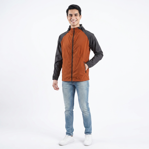Wholesale Custom Design Hiking <b>Waterproof</b> Windbreaker <b>Jacket</b> Men Knitted Zipper Canvas Stand Collar Hooded Vintage Outdoor - Product Image 1