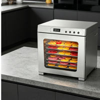 Stilte digitale besturing fruit- en vleesdroger voedselverwerking roestvrij staal verse fruit dehydrator machine voedsel droogoven