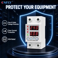 Dispositif de protection contre les surtensions et les sous-tensions réglable CNFLY Din Rail 220V, type AVP 2P 40A 63A