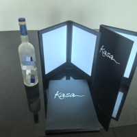 Panneau de table lumineux LED rechargeable à 2 pages pour menu, idéal pour discothèques, KTV, restaurants, bars à cocktails et fêtes