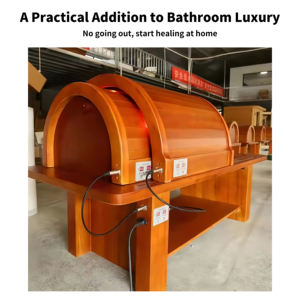 YEETE Letto Sauna Elettrico a Infrarossi Lontani in Cedro Rosso Massiccio Moderno con Finestre a Traversa, Temperatura Costante, per Uso in Villa, Vendita all'Ingrosso SN-W-022 1 - Product Image 4