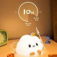 Lampe de chevet en silicone en forme de nuage, rechargeable par USB, LED RGB, lumière d'ambiance mignonne, cadeau pour la chambre des filles