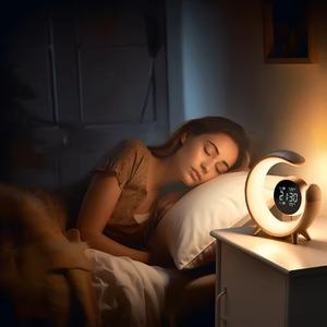 Comodino camera da letto bambini luna orologio tavolo Led colorato <span class=keywords><strong>digitale</strong></span> sveglia luce di simulazione e lampada sveglia sveglia - Product Image 4
