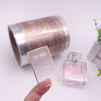 Rouleau d'Étiquettes Autocollantes Adhésives Personnalisées en Vinyle avec Lamination Feuille d'Or et Logo Imprimé pour Cosmétiques