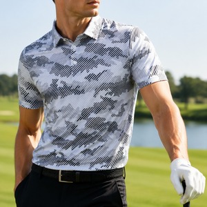 Camiseta de Polo de Golf para Hombre, Manga Corta, Secado Rápido, Transpirable, Deportiva, Estampada, Informal - Product Image 4